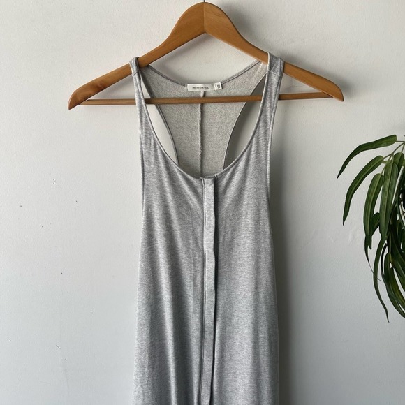 Samantha Eng Jumpsuit Womens Medium Grey Button Front Casual Lounge Knit - Picture 6 of 8